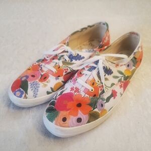 Keds X Rifle Paper Co Floral Garden Party Champion Sneakers Sz 7.5